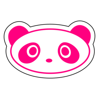 Oval Face Panda Sticker (Hot Pink)